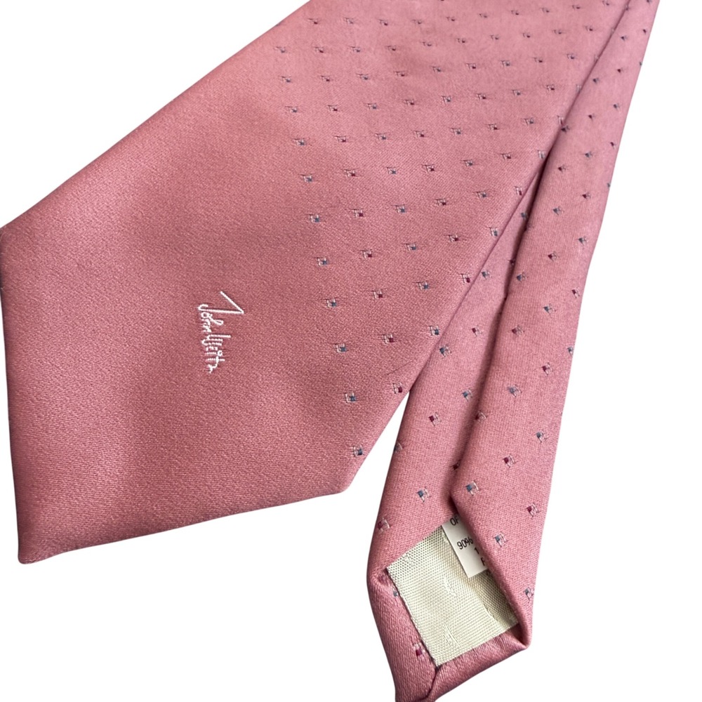 John Weitz Pink‎ Micro Dot Tie 90% Poly 10% Silk